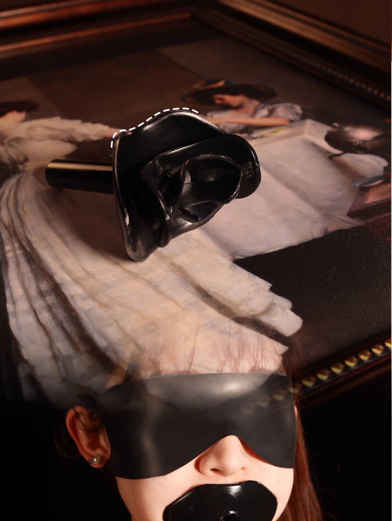 ABS呼吸用口枷&3L窒息袋セット　バキューム寝袋／バキュームベッドと組み合わせてご利用可能　窒息ゲーム　SMプレイ用-6