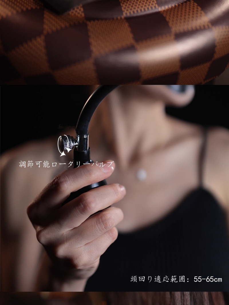 ラテックス製充気式口枷　調節可能ロータリーバルブ　頭回り適応範囲：55~65cm-4