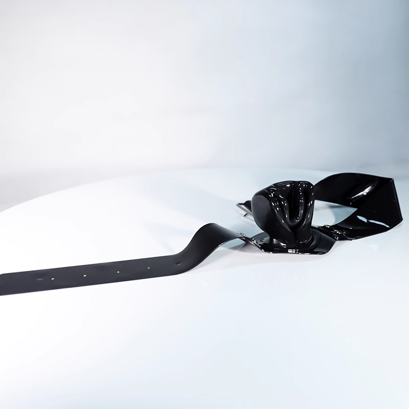 ブラック／レッド　ラテックス製口枷　頭回り調節可能　適応範囲55~65cm-6