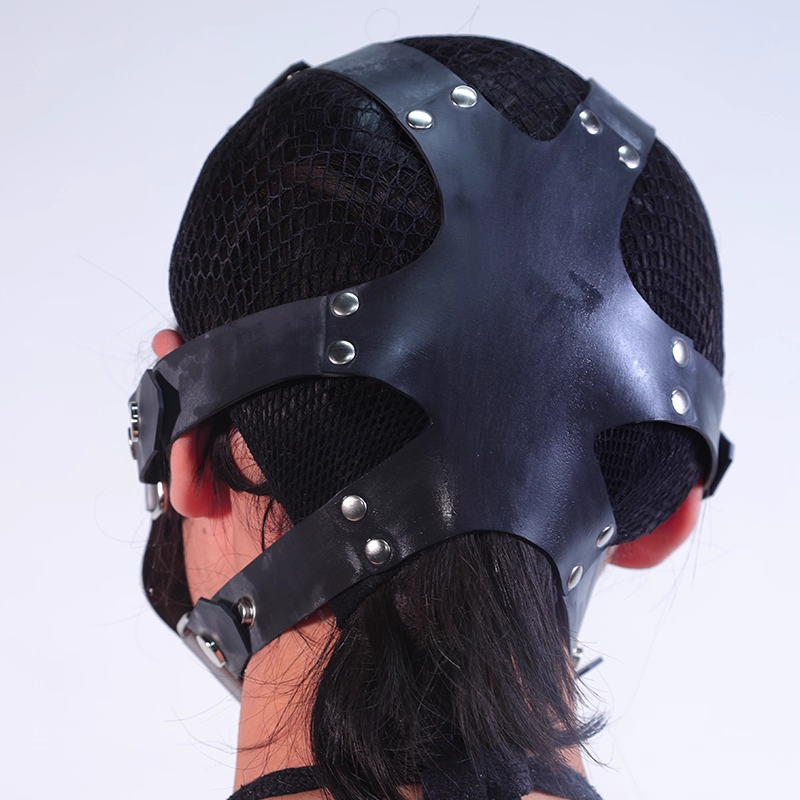 ラテックス製　マスク　厚さ0.4mm　窒息プレイ用品　サイズ調節可能-9