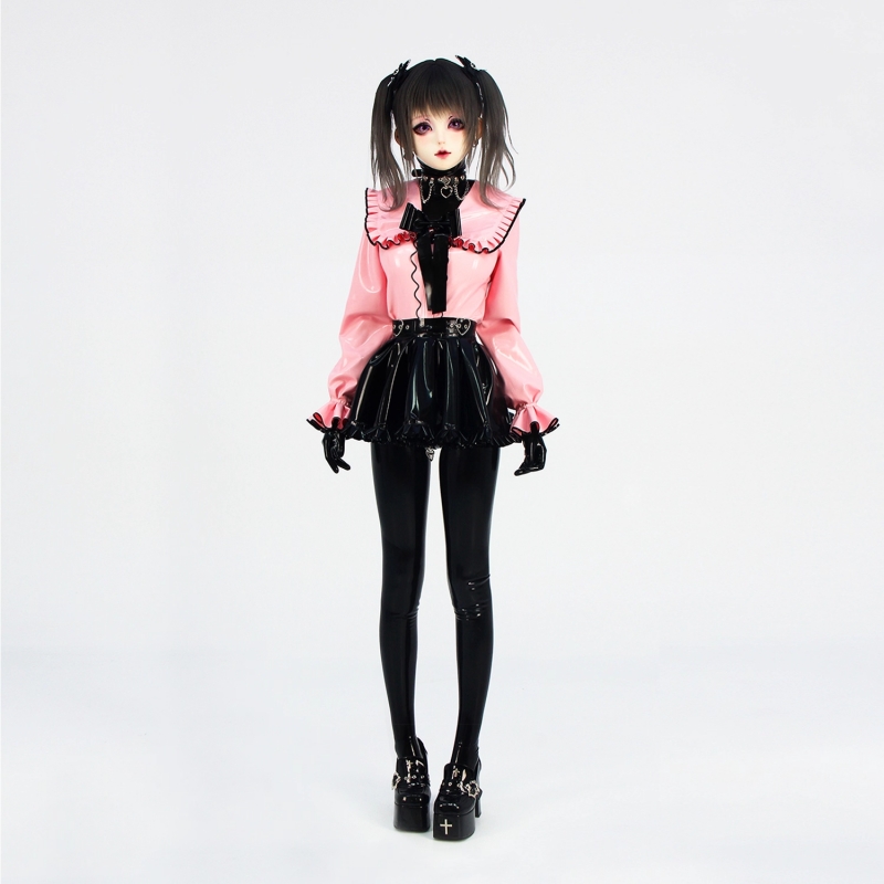 【大人気】超可愛いシャツ&スカートセット このセットアップは、キュートな初々しさが感じられ、まるで新たに芽生えたばかりの可愛さです!蝶結び付き 高品質ラテックス製 ブラック&ピンク 厚さ0.4mm サイズオーダーメイド カラー変更可能-1 【大人気】超可愛いシャツ&スカートセット このセットアップは、キュートな初々しさが感じられ、まるで新たに芽生えたばかりの可愛さです!蝶結び付き 高品質ラテックス製 ブラック&ピンク 厚さ0.4mm サイズオーダーメイド カラー変更可能-1