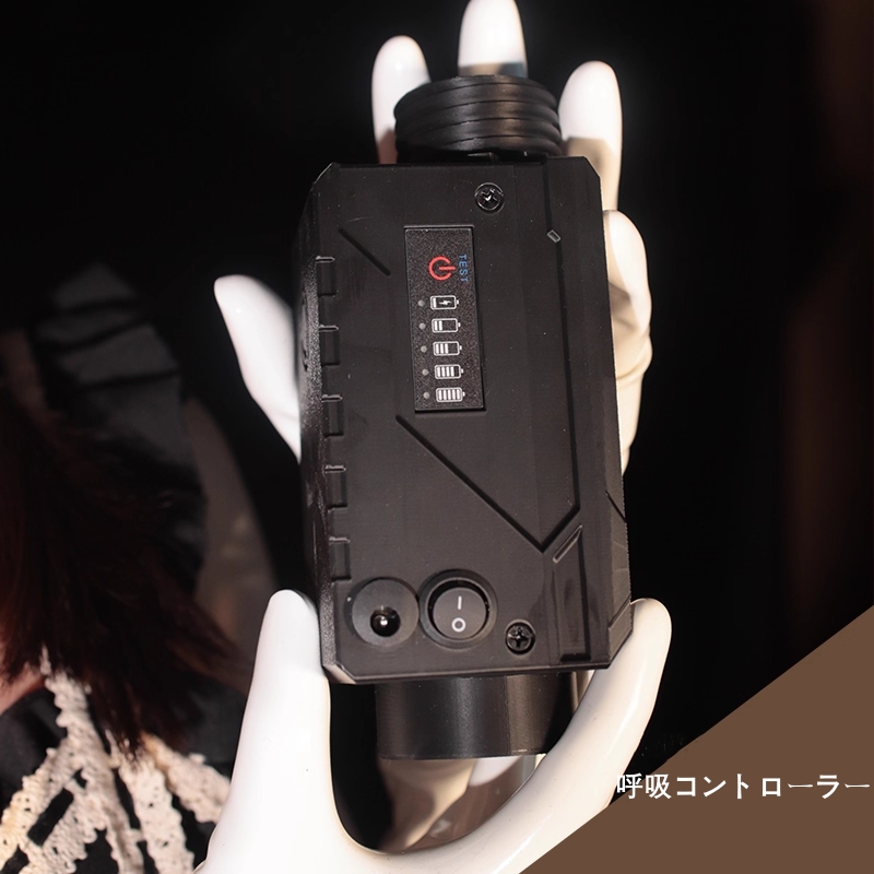 ラテックス製ガスマスク　厚さ0.4mm　リモコン付き充電式呼吸コントローラー/匂いのある物を入れるためのボックス/3L窒息袋が選択可能　リモコン遠隔操作＆一人使用可能　窒息ゲーム　SMプレイ用-5