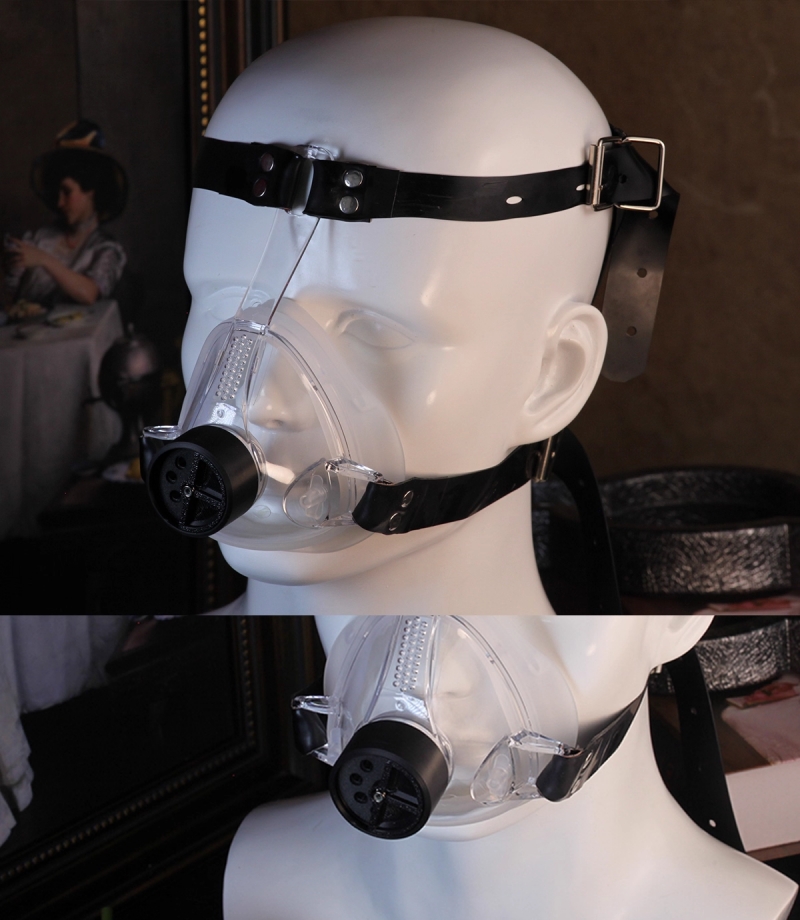 呼吸制御用マスク　窒息ゲーム　SMプレイ　男女兼用　サイズ調節可能-4