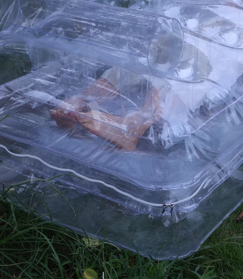 PVC素材　膨張式エアソファ　収納簡単　空気ソファ　SMプレイ　緊縛グッズ　大人のおもちゃ-13