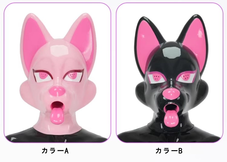 キツネマスク　シリコン素材製　コスプレ用マスク　男女兼用　動物変装グッズ-3