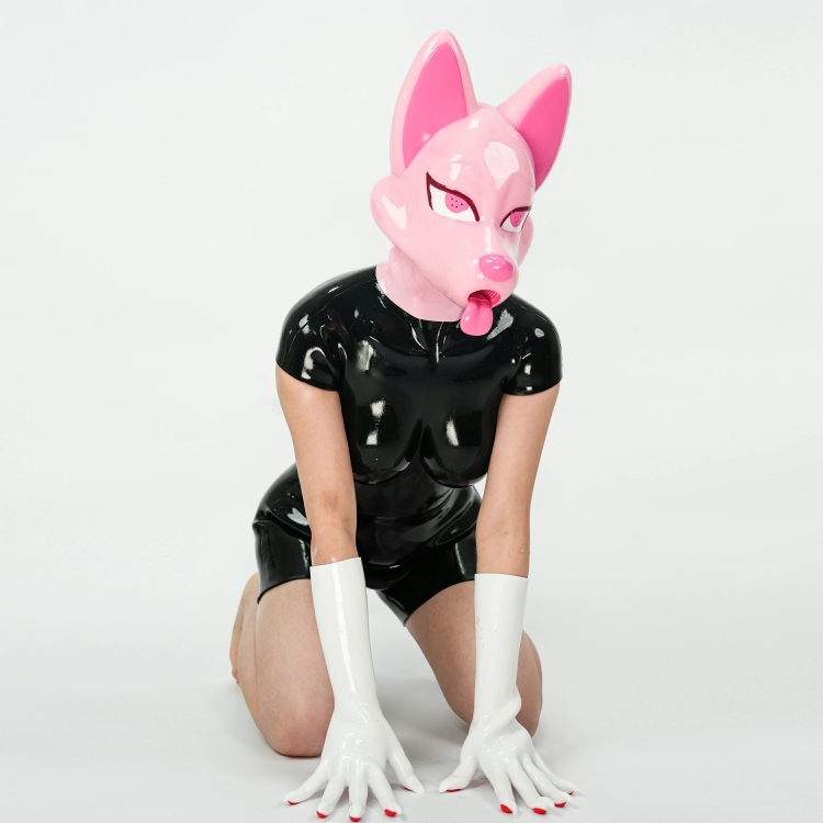 キツネマスク　シリコン素材製　コスプレ用マスク　男女兼用　動物変装グッズ-7