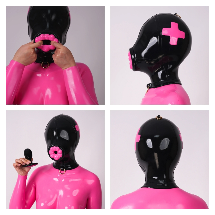 ナース全頭マスク　ギャグ付き　シリコン素材製　コスプレ用マスク　男女兼用-10