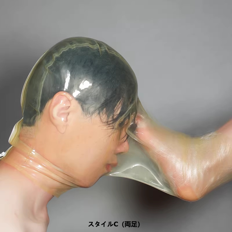 足が入れるマスク　片足/両足　ラテックス素材　厚さ0.4mm　男女兼用-3