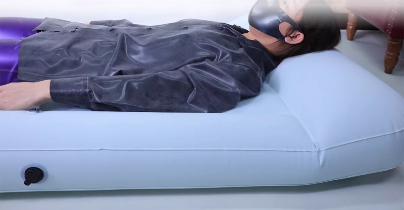 透明TPU素材　バキュームベッド　エアーベッド　リモコン付き電動エアーポンプセット　リモコン遠隔操作＆一人使用可能　収納簡単-6