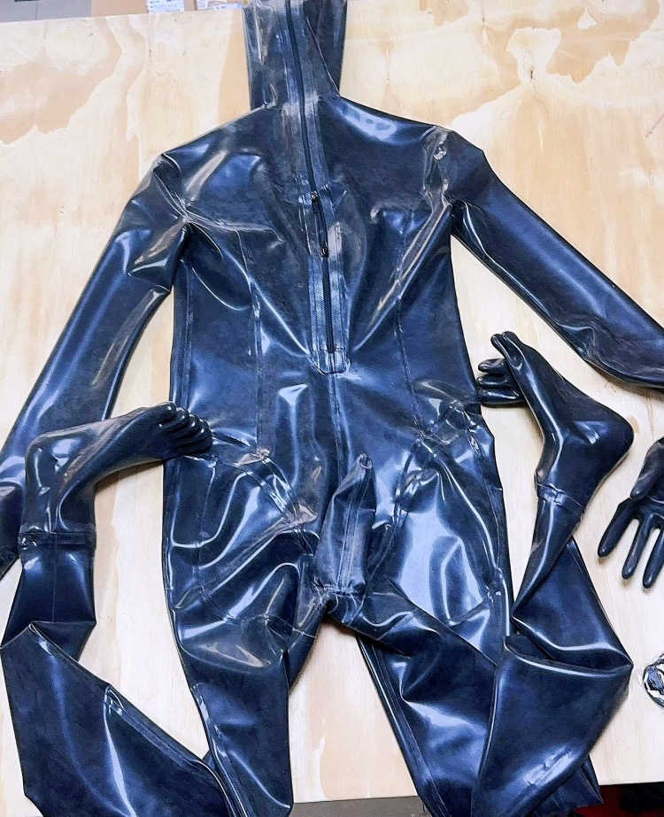 【満足度が高い】【大人気爆売れ】高品質ラバーキャットスーツCD003　ラテックス　厚さ0.4mm　サイズオーダーメイド　カラー選択可能　男女兼用　シリコンバスト利用可能　セクシーなフルボディスーツ　性転換　クロスドレスへお勧め-34