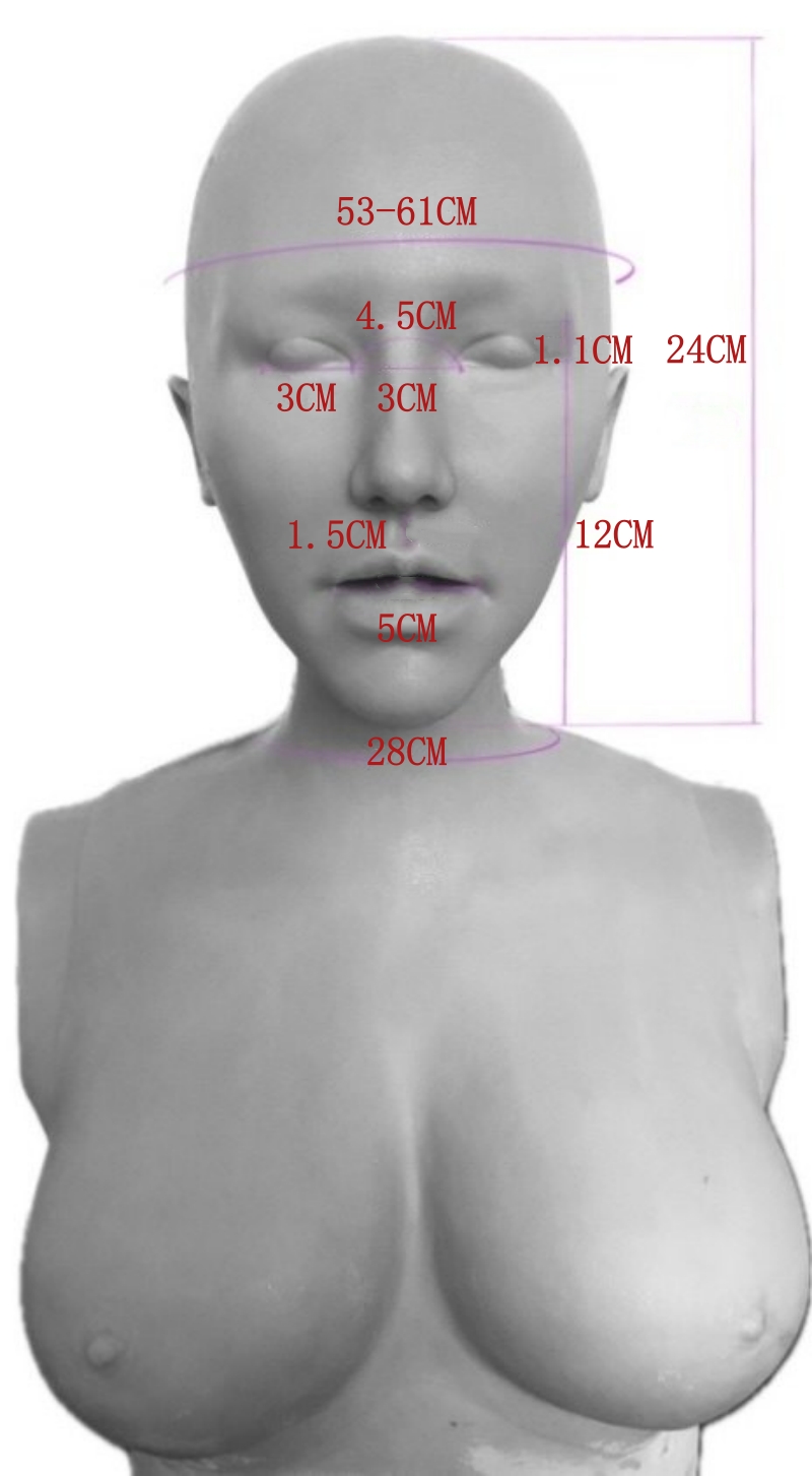 高品質　パンドラPandora002　美人顔フィメールマスク＆C/Dカップシリコン胸付き　特別版の医療用シリコン素材製　植毛の眉毛　メイク付き　超リアル　フィット感のすごいフィメールマスク　正規品保証　全国送料無料-4