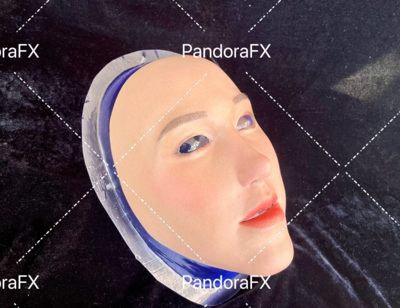 パンドラフィメールマスク　PandoraFX　裏側が粘着力あるハーフマスク　植毛の眉毛　メイク付き　正規品保証　全国送料無料-4