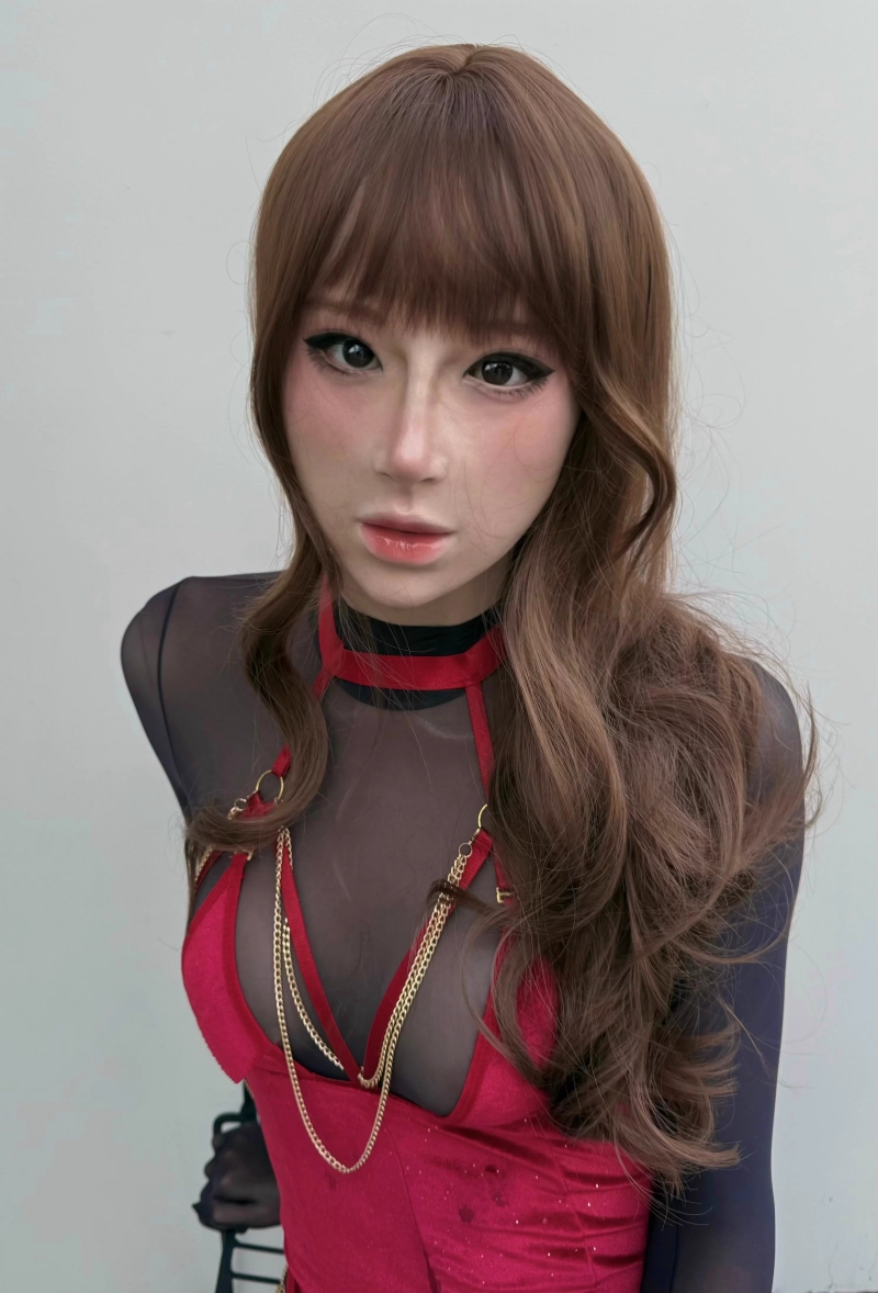 可欣ちゃん　フィメールマスク　美人顔　柔らかいシリコン製　全頭マスク　メイクオーダーメイド可能　瞳無し　眉毛植毛　女装グッズ　正規品保証　全国送料無料-1