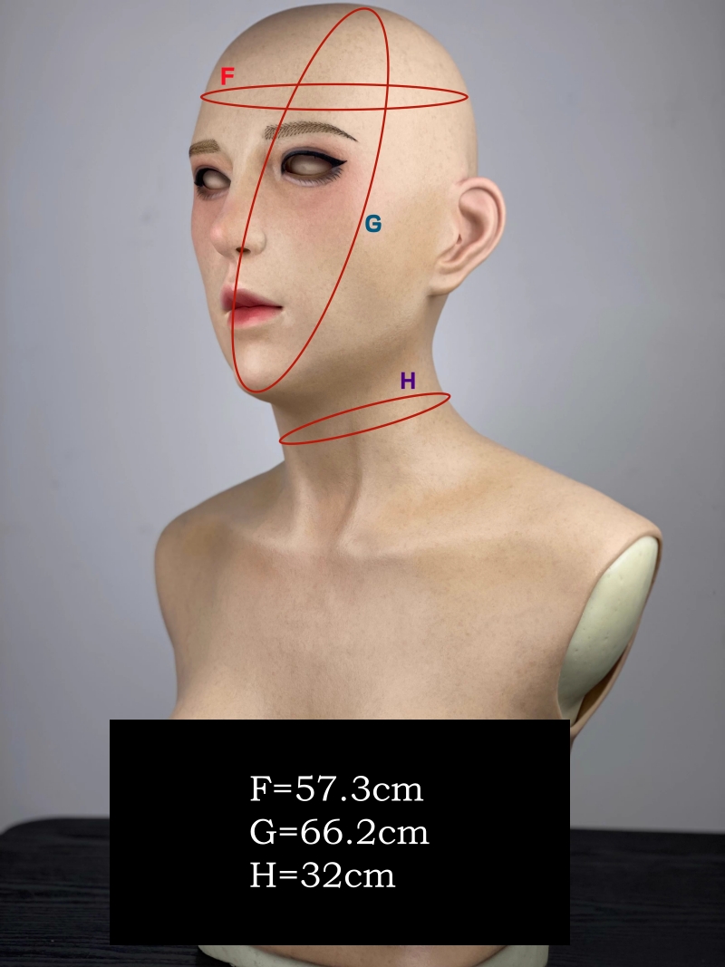 可欣ちゃん　フィメールマスク　美人顔　柔らかいシリコン製　全頭マスク　メイクオーダーメイド可能　瞳無し　眉毛植毛　女装グッズ　正規品保証　全国送料無料-7