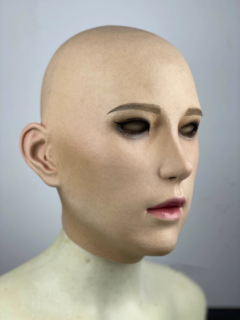 可欣ちゃん　フィメールマスク　美人顔　柔らかいシリコン製　全頭マスク　メイクオーダーメイド可能　瞳無し　眉毛植毛　女装グッズ　正規品保証　全国送料無料-9