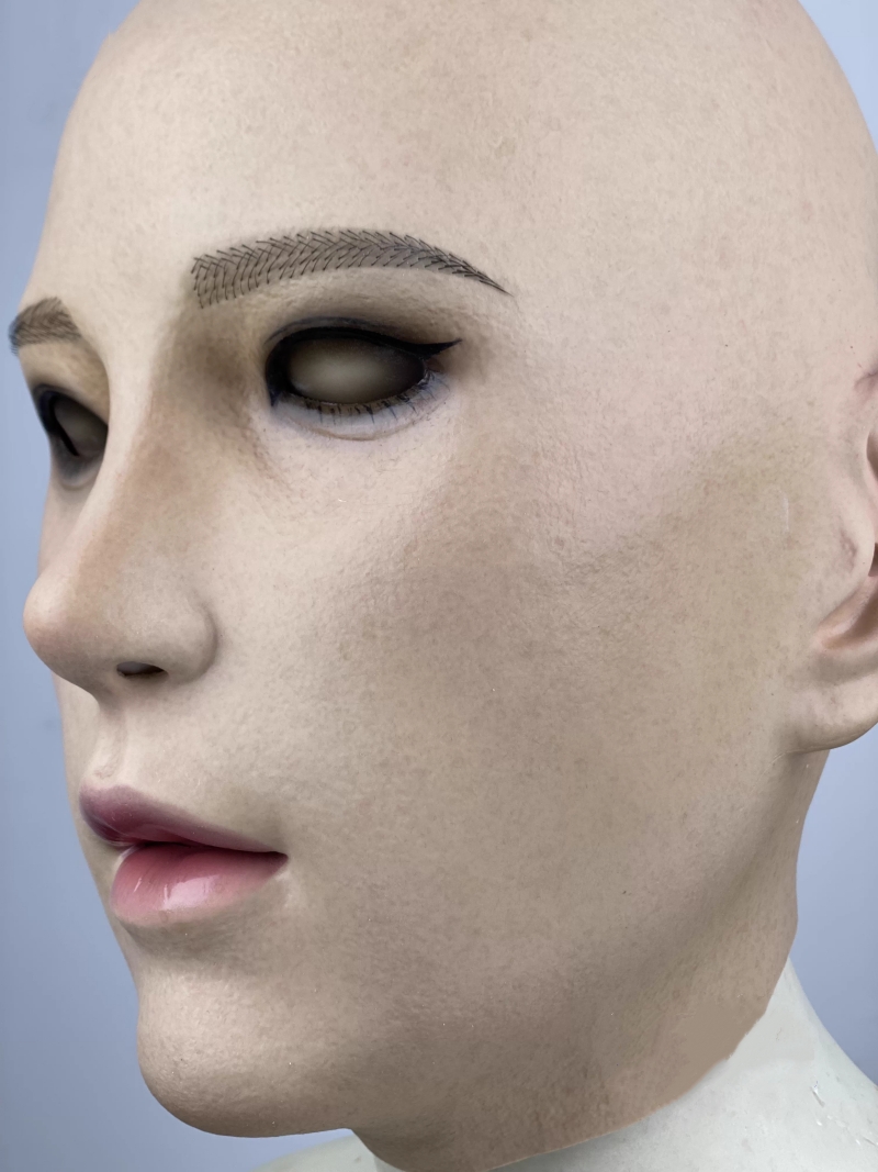 可欣ちゃん　フィメールマスク　美人顔　柔らかいシリコン製　全頭マスク　メイクオーダーメイド可能　瞳無し　眉毛植毛　女装グッズ　正規品保証　全国送料無料-12