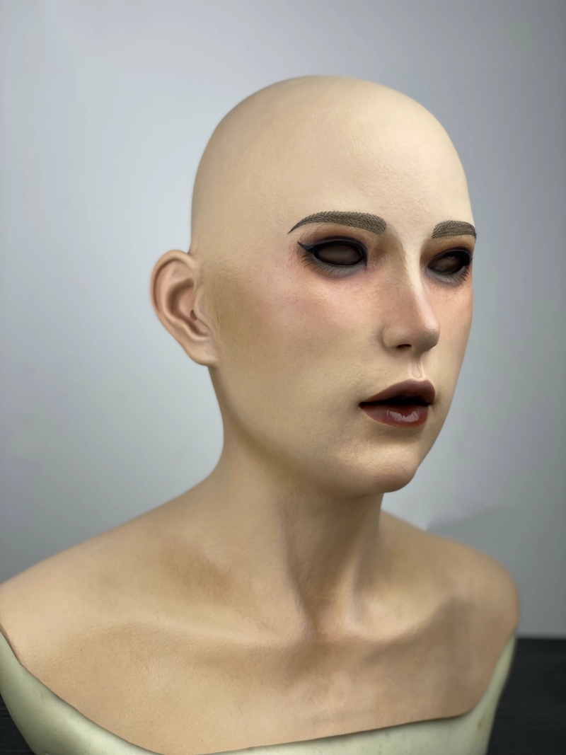 可欣ちゃん　フィメールマスク　美人顔　柔らかいシリコン製　全頭マスク　メイクオーダーメイド可能　瞳無し　眉毛植毛　女装グッズ　正規品保証　全国送料無料-15