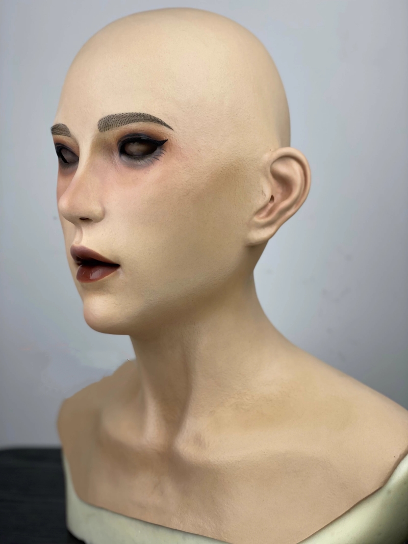可欣ちゃん　フィメールマスク　美人顔　柔らかいシリコン製　全頭マスク　メイクオーダーメイド可能　瞳無し　眉毛植毛　女装グッズ　正規品保証　全国送料無料-16