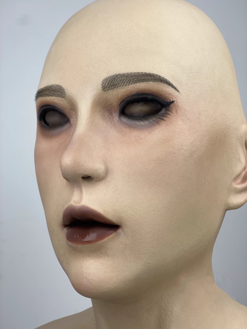 可欣ちゃん　フィメールマスク　美人顔　柔らかいシリコン製　全頭マスク　メイクオーダーメイド可能　瞳無し　眉毛植毛　女装グッズ　正規品保証　全国送料無料-17