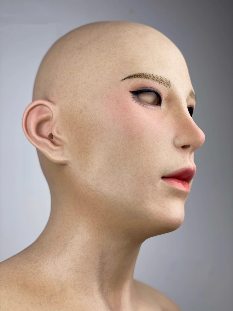 可欣ちゃん　フィメールマスク　美人顔　柔らかいシリコン製　全頭マスク　メイクオーダーメイド可能　瞳無し　眉毛植毛　女装グッズ　正規品保証　全国送料無料-20