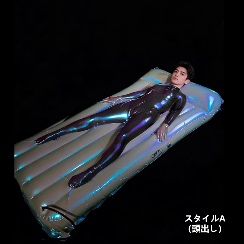 ラテックス　バキュームベッド　エアーベッド　リモコン付き電動エアーポンプセット　リモコン遠隔操作＆一人使用可能　収納簡単-1
