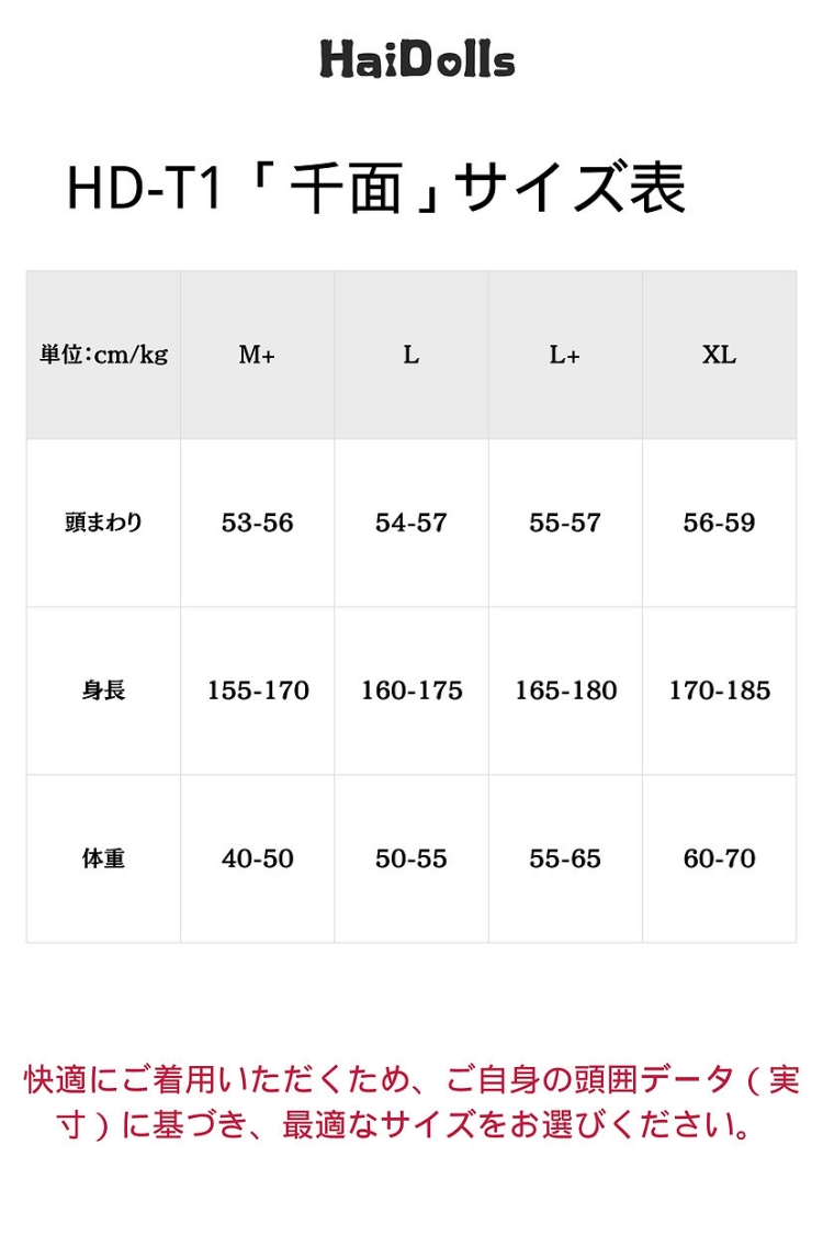 磁吸式キグルミマスク 「HD-千面」　T1-1にっこり /T1-2笑顔/ T1-3舌出し　三種類の表情がご選択可能　目と口のパーツがそれぞれ独立して取り外し可能　ポニーテールウィッグ付き　硬質全頭マスク-4