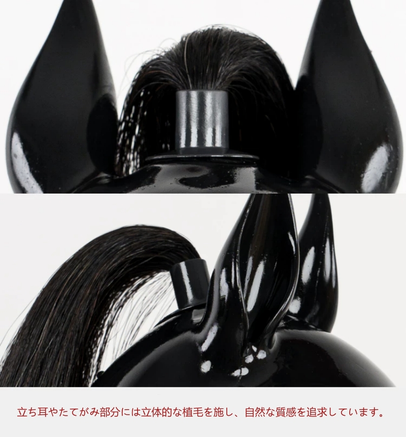 MF02ポニーコ　馬型フルヘッドマスク　ブラック/レッド　シリコン製　動物コスプレ-13