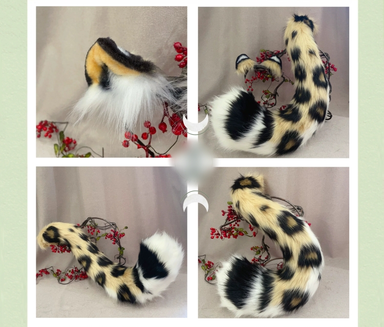 虎/豹　動物コスプレ　ヘアバンド/充填式電動ヘアバンド獣耳　マグネット・リボンテール/リモコン付き電動式獣尾　萌え　ふわふわ　ケモ耳　ケモシッポ　アニマル変装　高品質　手作り　イベント/ハロウイン/コスプレ小物-5
