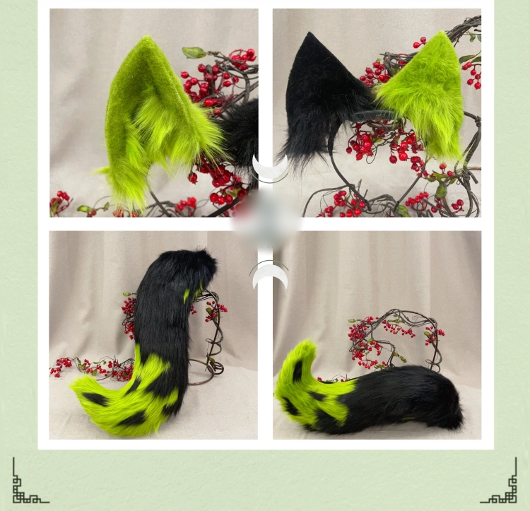 狼オオカミ　動物コスプレ　ヘアバンド/充填式電動ヘアバンド獣耳　マグネット・リボンテール/リモコン付き電動式獣尾　萌え　ふわふわ　ケモ耳　ケモシッポ　アニマル変装　高品質　手作り　イベント/ハロウイン/コスプレ小物-9