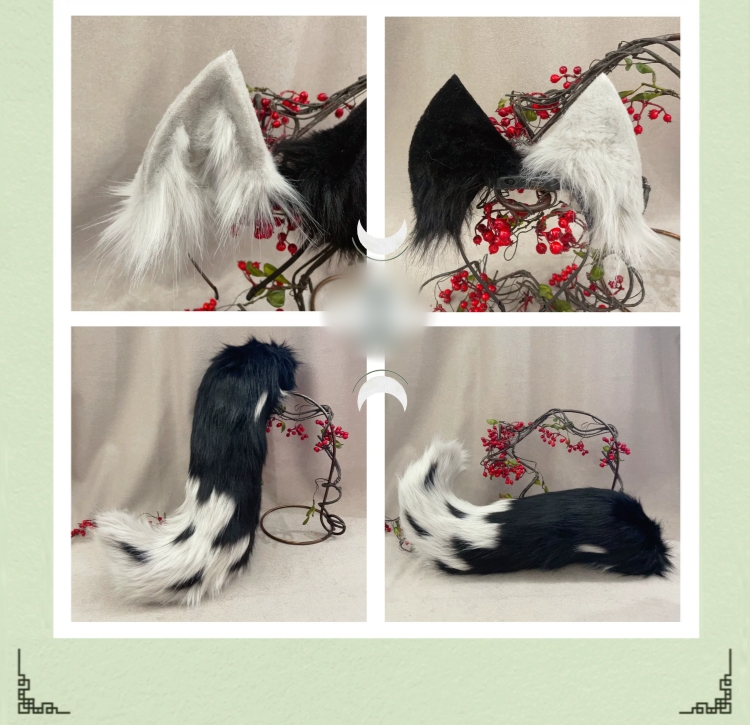 狼オオカミ　動物コスプレ　ヘアバンド/充填式電動ヘアバンド獣耳　マグネット・リボンテール/リモコン付き電動式獣尾　萌え　ふわふわ　ケモ耳　ケモシッポ　アニマル変装　高品質　手作り　イベント/ハロウイン/コスプレ小物-11