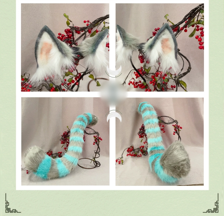 猫ネコ　動物コスプレ　ヘアバンド/充填式電動ヘアバンド獣耳　マグネット・リボンテール/リモコン付き電動式獣尾　萌え　ふわふわ　ケモ耳　ケモシッポ　アニマル変装　高品質　手作り　イベント/ハロウイン/コスプレ小物-3