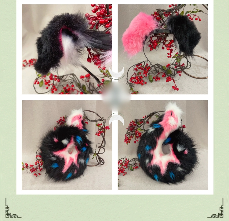 犬イヌ　動物コスプレ　ヘアバンド/充填式電動ヘアバンド獣耳　マグネット・リボンテール　萌え　ふわふわ　ケモ耳　ケモシッポ　アニマル変装　高品質　手作り　イベント/ハロウイン/コスプレ小物-11