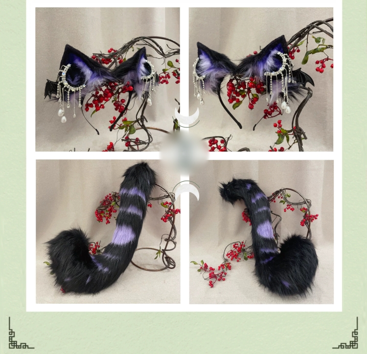動物コスプレ　耳&尻尾セット　ハロウィン　ヘアバンド/充填式電動ヘアバンド獣耳　マグネット・リボンテール/リモコン付き電動式獣尾　萌え　ふわふわ　アニマル変装　高品質　手作り　イベント/ハロウイン/コスプレ小物-5