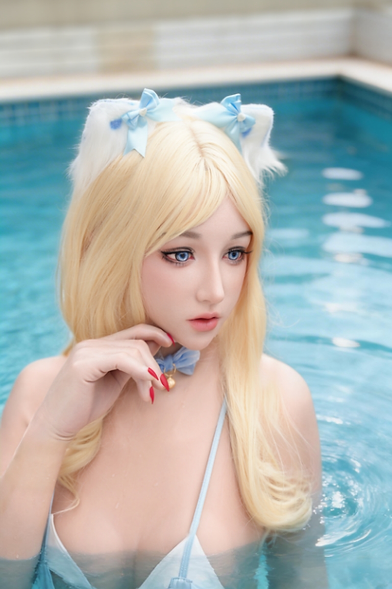 美少女フェイス　M33エルーサ　ノーマルメイク付き　リアル口腔構造が選択可能　瞳付　シリコン製フィメールマスク　フルヘッドマスク-14