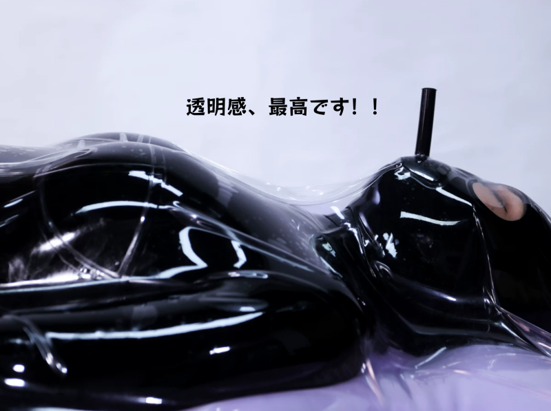 透明TPU素材　バキュームベッド　エアーベッド　リモコン付き電動エアーポンプセット　リモコン遠隔操作＆一人使用可能　収納簡単-4