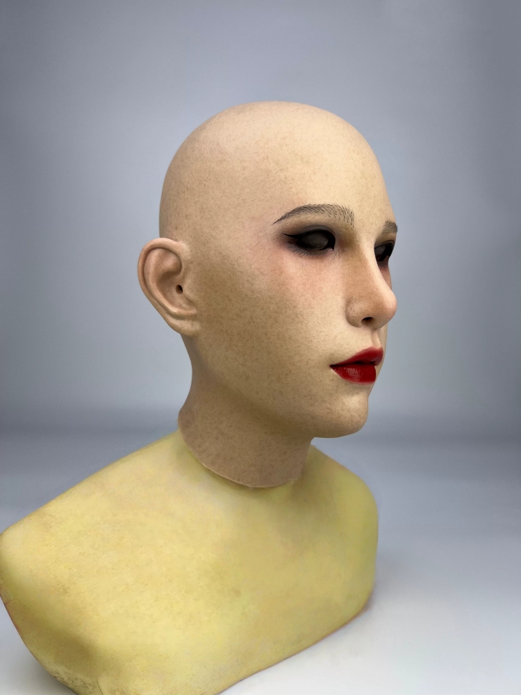 美人顔　全頭型　Anneちゃん　シリコン制フィメールマスク　フルヘッド　ノーマルメイク付き　メイクオーダーメイド可能　瞳無し　女装グッズ　正規品保証　全国送料無料-6