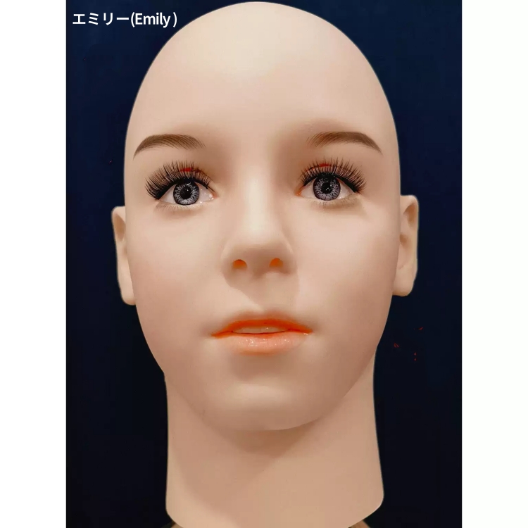 若い女性顔　アリス/エミリー　柔らかいシリコン製　全頭フィメールマスク　メイク付き　コスプレ　女装変装-3