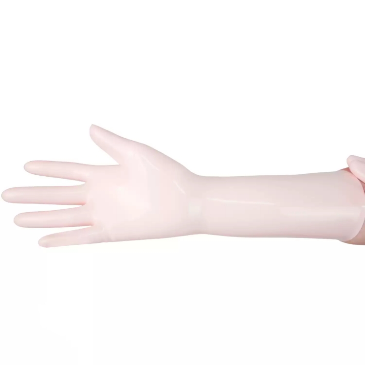 肌白色　ラテックス手袋　全長29cm-6