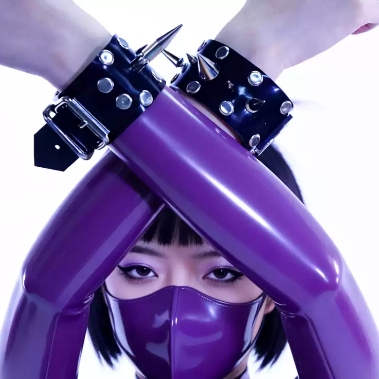 パンクスタイル　金属リベット付き　首/手飾り　サイズ調節可能　男女兼用-4