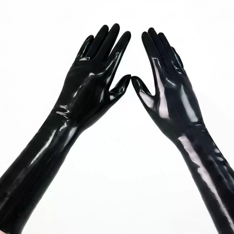 ブラック　ラテックス手袋　厚さ0.4mm-1