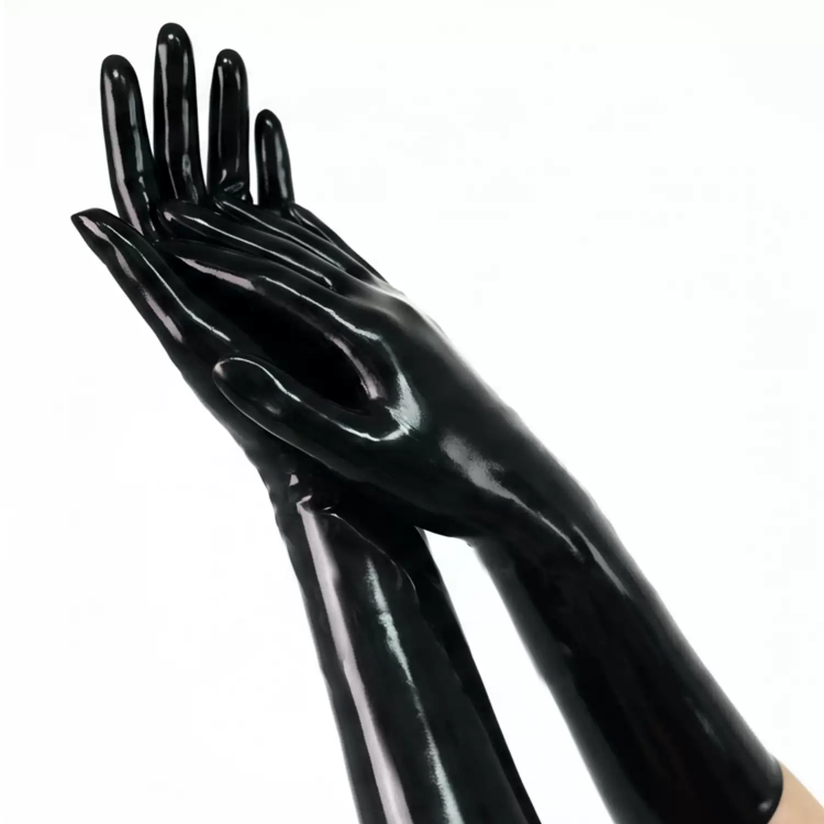 ブラック　ラテックス手袋　厚さ0.4mm-2