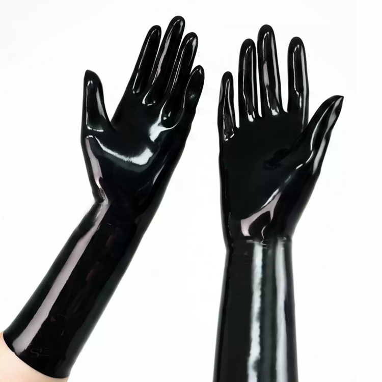 ブラック　ラテックス手袋　厚さ0.4mm-3