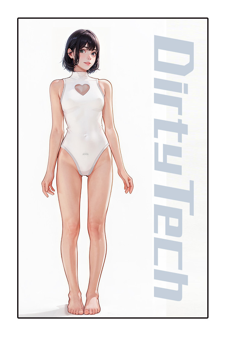 ハート　メッシュ　スクール水着　アニメ　二次元-5