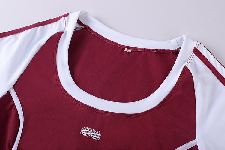 レッド＆ホワイト　半袖　体操服　トップス＆パンツ＆ソックスセット　コスプレ衣装-4
