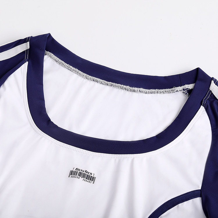 レッド/ブルー　ショート丈の体操服　トップス＆パンツ＆ソックスセット-5