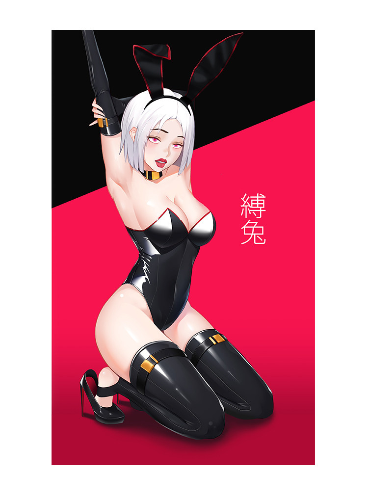 ブラック　バニーガール　セクシーコスチュームセット　コスプレ衣装-11