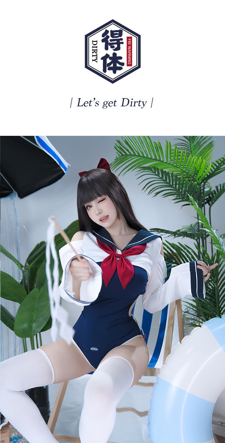 セーラートップス＆水着セット　セクシーコスチューム-1
