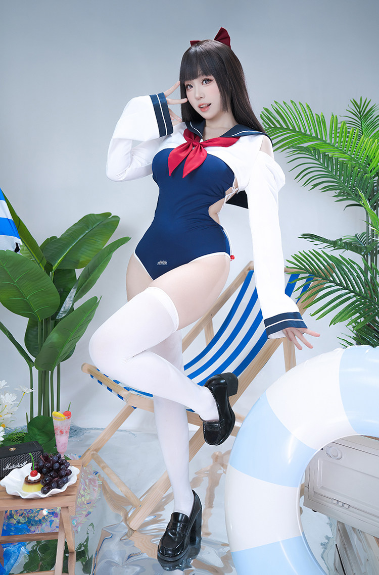 セーラートップス＆水着セット　セクシーコスチューム-13