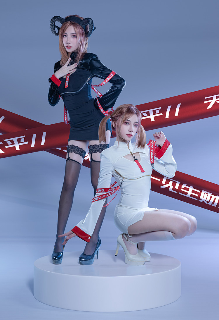 ブラック/ホワイト　タイトスカート　コスプレ衣装-16