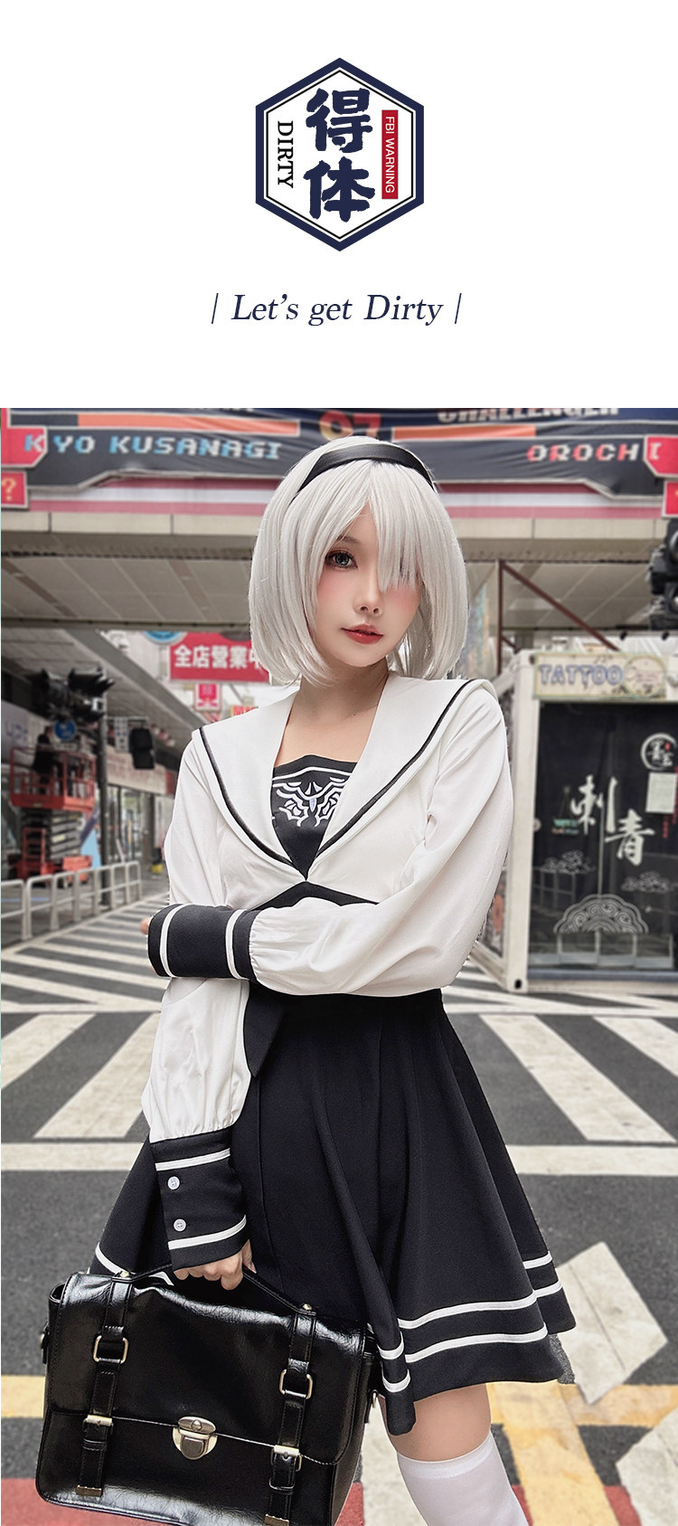 ブラック＆ホワイト　アニメコスプレドレス　セーラー服　コスプレ衣装-1